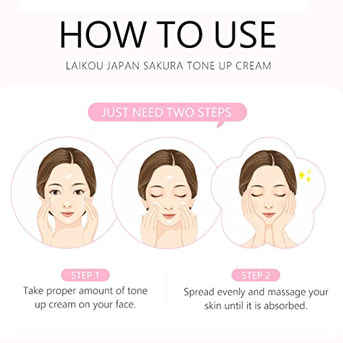 Facial Moisturizer Tone-up Cream, Sakura Essence Glow Face Moisturizer Cream 1.06 Fl OZ Hydrating & Smooth Dry Skin Lightweight Nourishing Facial Skin Instant Tone-Up Lazy Face Cream