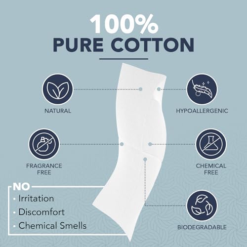 100% Pure Cotton Face Towels ? 80 Count Large Disposable Wash Cloths for Face Washing, Makeup Removal & Acne Care | Ultra Soft, Hypoallergenic & Fragrance-Free