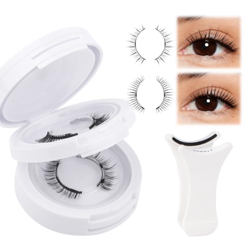 Magnetic Eyelashes with Applicator Reusable Natural Look Lashes No Glue Needed Waterproof Soft Magnetic Lashes Easy to Wear and Remove(4pairs,079+B01)