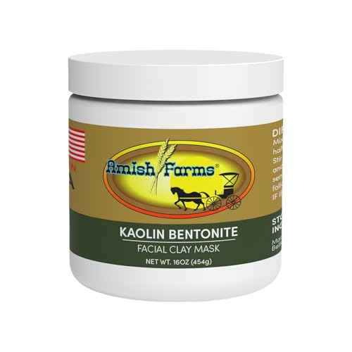 Amish Farms Kaolin Clay Mask for Face ? Gentle Facial Clay Mud Mask with All Natural Kaolin & Calcium Bentonite | Face & Body | 16 oz | Made in USA