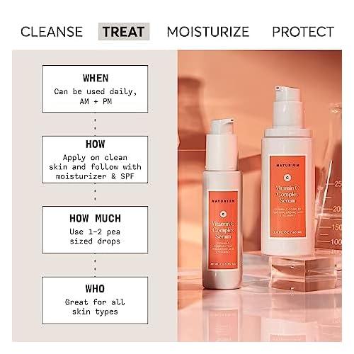 Naturium Vitamin C Complex Face Serum Jumbo, Anti-Aging Facial Treatment with Hyaluronic Acid & Vitamin E, 2 oz