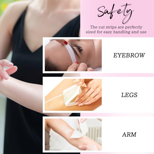 Wax Strips for Hair Removal 90 Yards - Non-Woven Wax Strip Roll | Pain-Free for Body, Face & Legs