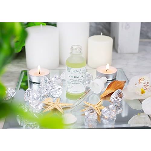 Sea-El Matcha Face Oil Skincare - Hydrating Glow Green Tea & Sea Kelp Facial Oil Blend - Calming & Deeply Penetrating Antioxidant-Rich Moisturizer for Women & Men, Vegan, All Skin Types - 1 Fl Oz
