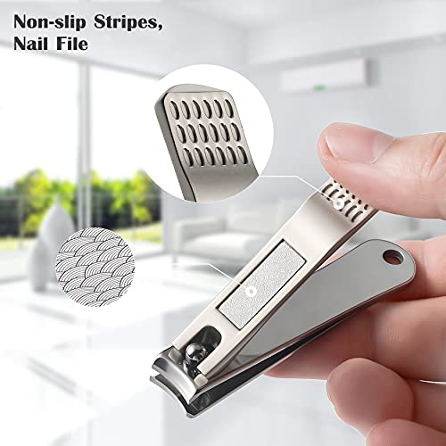 BEZOX Fingernail Clippers and Toenail Clipper for Seniors - Black+Gray