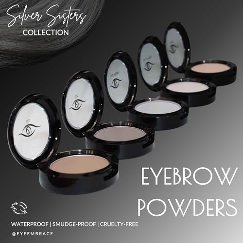 Eye Embrace Gray Eyebrow Powder, Hair Powder, Root Cover-Up ? Waterproof, Cruelty-Free (Luna light brown-gray)