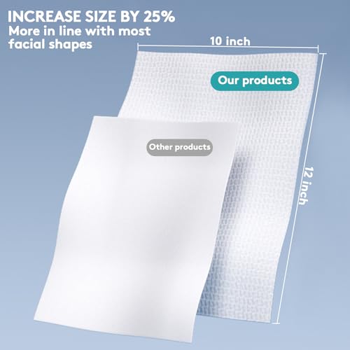 RGBB Clean Face Towels 10"¡¿12", Disposable, Ultra-Absorbent, Hypoallergenic & Soft Makeup Remover Dry Wipes, Pamper Your Face, Hygienic Towelettes, for All Skin Types£¨50 Count£©