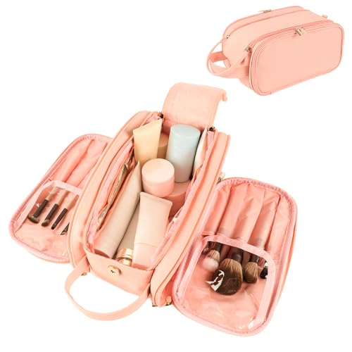 Travel Makeup Bag for Women, Large Capacity Waterproof Cosmetic Bag, Portable Toiletry Bags£¬Pouch with Divider & Handle