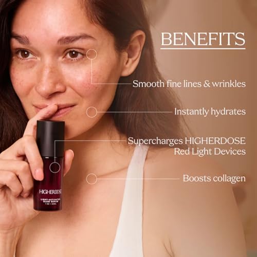 HigherDOSE Glow Serum - Facial Serum Formulated to Plump, Hydrate, and Stimulate Radiant Skin - Help Reduce Fine Lines and Wrinkles - 1 oz