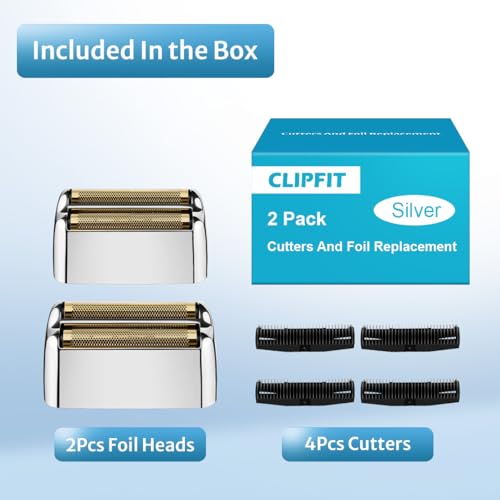 FXFS2 Foil Shaver Replacement Foil Compatible with Babyliss Foil Shaver FXFS2, Silver Color, 2Pack