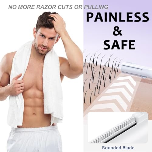 Nose Ear Hair Trimmer for Men ? Eyebrow Hair Razor 2-in-1 Rechargeable Dual-Edge Face Shaver for Face Nose Peach Fuzz for Women
