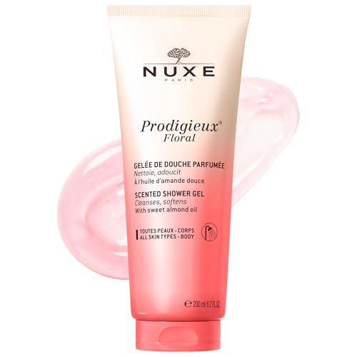 Nuxe Prodigieux Floral Scented Shower Gel, Cleanses, Softens, with Sweet Almond Oil and Fragrant Botanical Notes, 6.7 fl oz