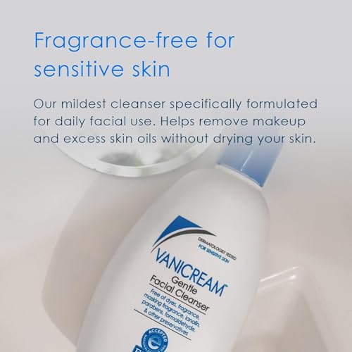 Vanicream Moisturizing Cream with Pump (16 Oz), Gentle Body Wash (12 Oz) & Gentle Facial Cleanser with Pump Dispenser, (8 Oz)