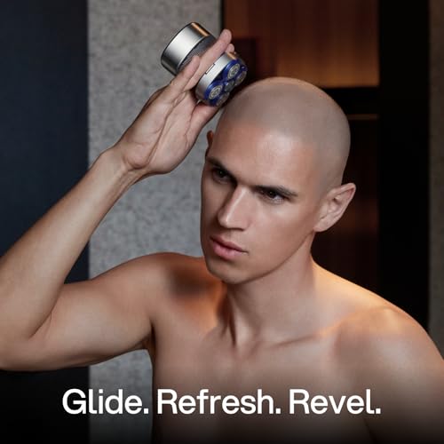 yoose Head Shavers for Bald Men, IPX7 Skin Close Electric Razor for Men (Ergonomic Design, USB-C, 90-Min Usage, 5 Floating Cutting Heads), Intelligent PID Control, Battery Indicator, H5 Silver
