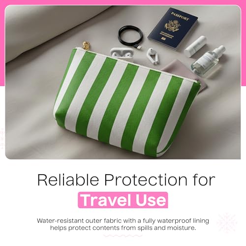 Aspen Lane Makeup Bag Set of 5 Waterproof Cosmetic Bags for Women Travel Makeup Bag Organizer Small Makeup Pouch Bulk Gifts for Bridesmaids Bachelorette Party and Travel Pouches white Green