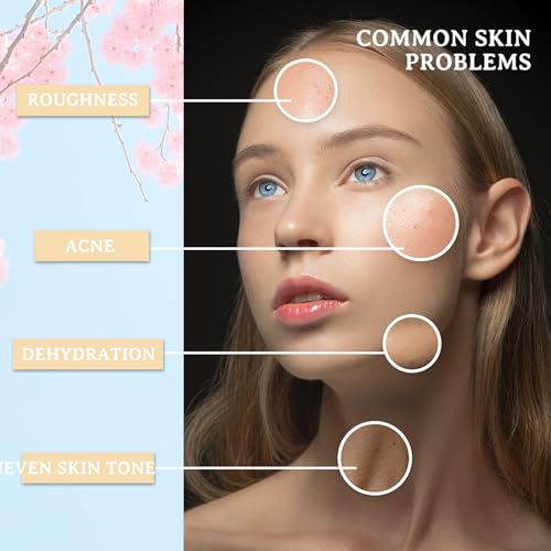 Sakura Skin Care Set,Moisturizing Skincare Kit with Face Cleanser,Facial Serum,Toner,Eye Cream,Face Cream and Hydrating Face Masks,Long-lasting Nourishing Skincare Set Facial Kit for Women£¨8pcs£©