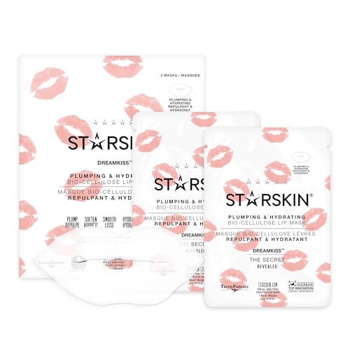 STARSKIN Dreamkiss 2x5g, Hydrating & Plumping Bio-Cellulose Lip Mask, Anti Wrinkle Patches for Lip, Evens Fine Lines & Wrinkles