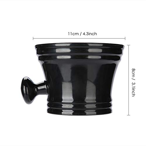 Shaving Bowl, Plastic Shaving Shave Soap Shaving Brush Set Shaving Soap Bowls Handle, Abs Men'S Shaving Foam Shaving Bowl For Shaving Soap Bowls Bowl, 11 11 8Cm(Black)