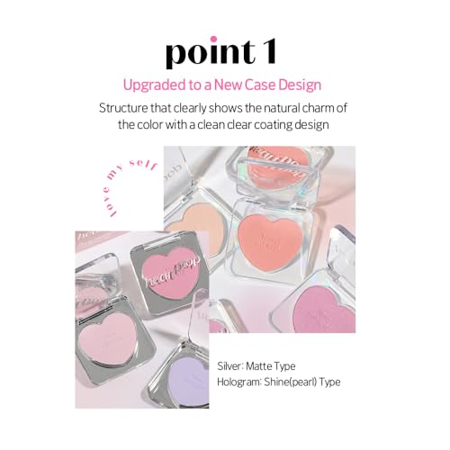 ETUDE Heart Pop Blush, Cool Lavender Cheek Color, Natural Highlight & Glossy Finish, Lightweight Formula, Compact 0.2 oz ? Lavender Snow