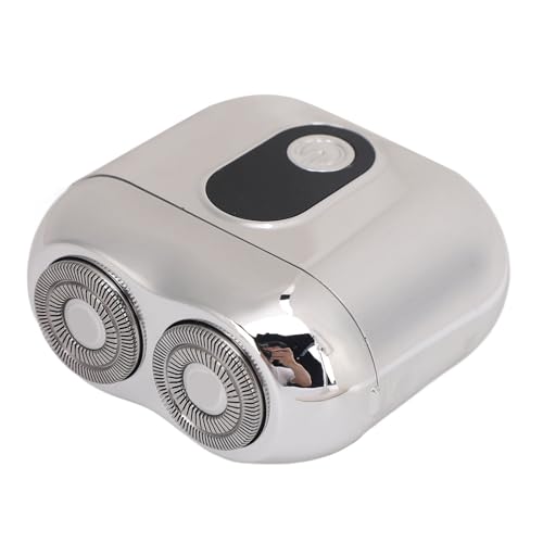 Mini Electric Beard Cutter, Portable Lightweight USB Rechargeable Trimmer with LED Display, Washable Design, Electroplated Silver