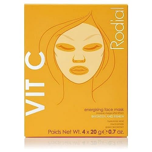Rodial Vit C Energising Sheet Masks,0.67 Fl Oz (Pack of 4)