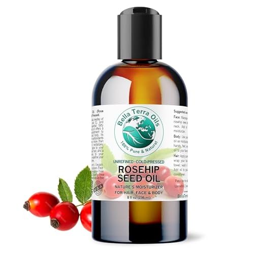 Bella Terra Oils - Organic Rosehip Facial Oil 8 oz - Dive into Organic Rosehip's Essential Fatty Acids & Antioxidants, Infused with Vitamin F, Elevate Daily Face Rituals