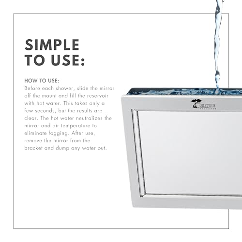 ToiletTree Products Original LED Fogless Shower Mirror with Squeegee