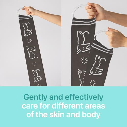 Exfoliating Shower Towel for Back Scrub - ttaemigo is a Premium exfoliating wash Cloth Made from The Secret Exfoliation Method of The Korean Royal Family. (Black)