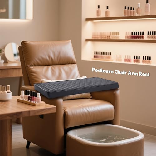 NOVAL Commercial Grade Spa Chair Wrist Rest - Diamond Quilted Leather Arm Hand Support for Nail Salon Pedicure Chair