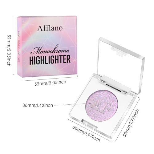 Purple Diamond Highlighter Makeup, Duochrome Shimmer Highlighter Makeup Powder, Long Lasting Lavender Iluminadores De Maquillaje for Face Cheeks Body, Sparkly Shiny Face Illuminator for All Skin, #02