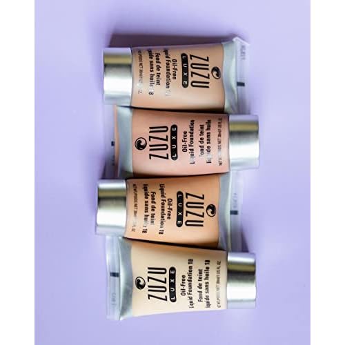 ZUZU LUXE Oil-Free Liquid Foundation,Infused with vitamins A,E, aloe to keep skin supple and resilient. Natural, Paraben Free, Vegan, Gluten-free, Cruelty-free, Non GMO, 1 fl oz (L-1)