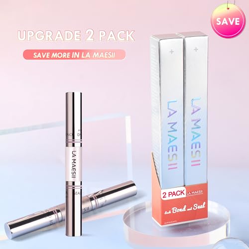 Lash Bond and Seal Waterproof, Cluster Lash Glue Bond and Seal Lash Glue, Strong Hold 72h for Eyelash Clusters, Latex Free Sensitive Eyes Available 10ML (Pack of 2)