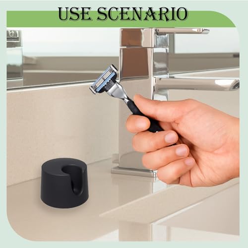 2 Pack Razor Stand For Men, Razor Stand Compatible with Gillette Razors, Suitable for Various Shaver Handles Alloy Steel Bathroom Countertop Organizer with Drainage Holes