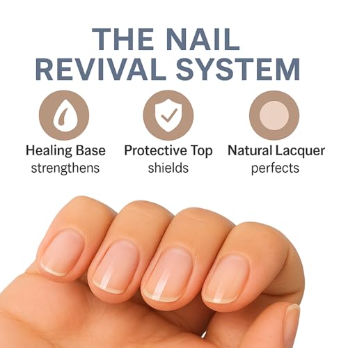 Heal and Protect Nail Polish Set ? Healing Base Coat, Sheer Pink Polish, and UV Protecting Fast Drying Top Coat ? 7-Free, Chip Resistant, No Light Curing, All Natural, Non Toxic