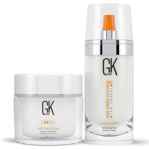 GK HAIR Global Keratin Deep Conditioner Masque 200g/7.5oz - Leave in Conditioner Spray (120ml/4 fl. oz) Hair Protection with Natural Oil