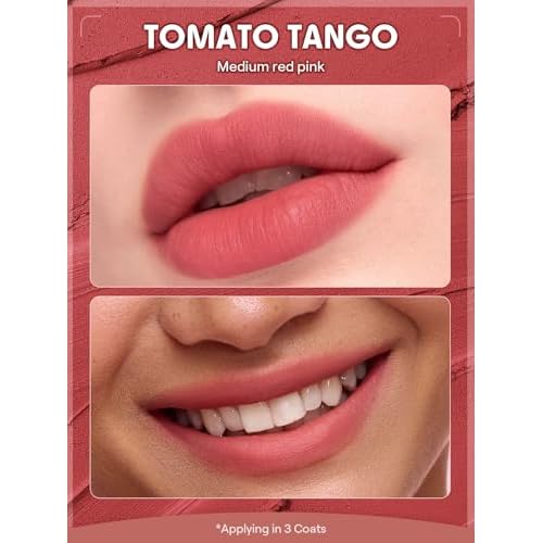 SHEGLAM Bounce Putty Pocket Lip Pot velvet Matte Lip Gloss Soft High Pigment Color Lip Stain with Brush-Tomato Tango