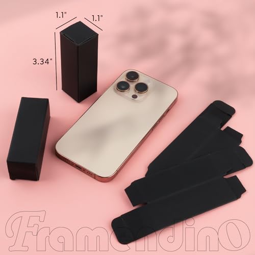 Framendino, 50 Pack Black Rectangle Lipstick Boxes Lip Gloss Bottle Reusable Balm Packaging Cases Essential Oil Wrapping Box for DIY Gift