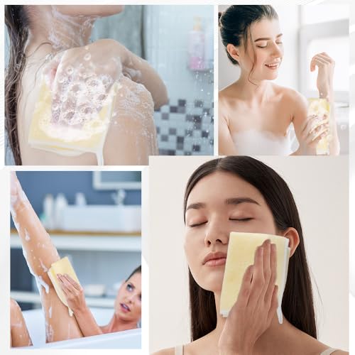 Exfoliating Washcloth,5 Pack Wash Cloths for Showering,Loofah Exfoliating Body Scrubber Exfoliator,Face Wash Scrubber,Body Scrubbers for Use in Shower,Wash Rags for Body,White Frame Exfoliating Towel