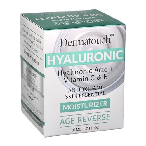 DERMATOUCH Hyaluronic Moisturizer With Hyaluronic Acid, Vitamin C, A, & E, and Rose Extract, Daily Hydrating Cream With Vitamins and Antioxidants, Made in USA, 1.7 Fl Oz