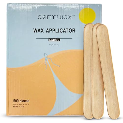 Large Wax Applicator ? Durable, Premium Birchwood Wax Sticks for Smooth, Even Application ? Hygienic, Disposable Waxing Sticks for Professional or Personal Use ? 6" x 3/4", Box of 500