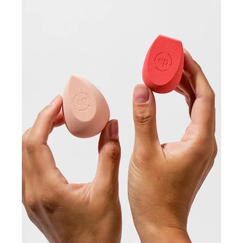 Ere Perez - Bio All-Beauty Sponge Duo | Multiple Edges for Precise Application, Streak-Free Finish, Pointed + Slanted Sponges | Vegan, Cruelty-Free, 100% Plant-Based