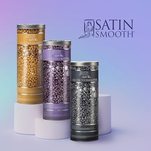 Satin Smooth, Hair Removal Wax, Thin Film Flex Pebbles Wax¢â, Amethyst Crystal Flex Hard Wax Beads ? for Sensitive Skin & Fine to Medium Hair, 23 oz