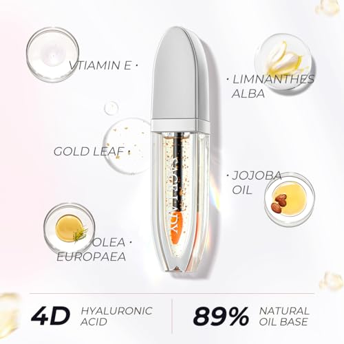 SACE LADY Tinted Lip Oil Set, Hydrating Lip Glow Oil for Women, Non-sticky Moisturizing Nourishing Lip Plumping Serum