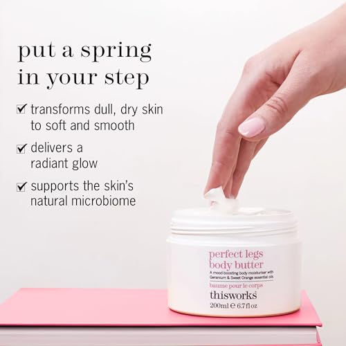 THISWORKS Perfect Legs Body Butter ? Deeply Hydrating Body Cream with Hyaluronic Acid, Shea Butter & Hemp Extract ? Nourishing, Moisturizing & Skin-Soothing Formula, 7.6 oz
