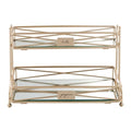 Home Details Satin Gold 2 Tier Vanity Tower (27174-SGOLD)