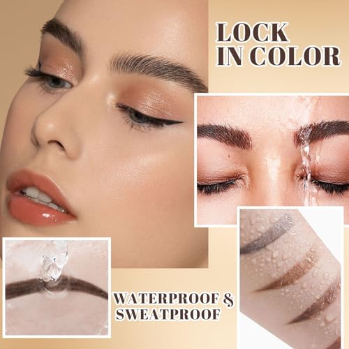 Temporary Peel Off Brow Gel - Last Up to 3 Days Wear Waterproof Eyebrow Gel, Natural Finish Brow Peel Off Gel with Smudge-Proof for Fuller & Defined Looking Brows(2 PCS Dark Brown)