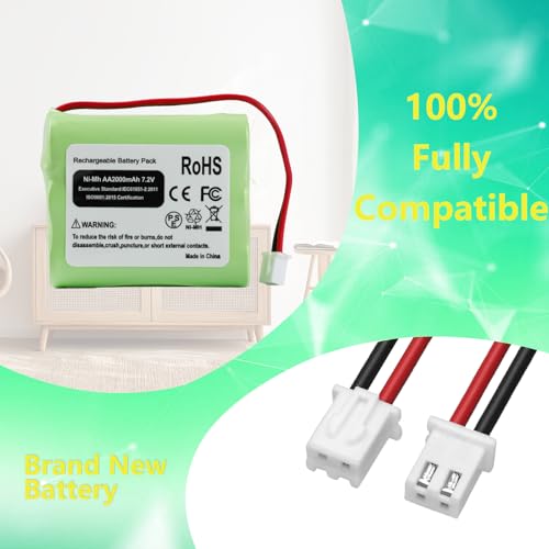 Replacement Battery for 2Gig BATT1, BATT1X, BATT2X, 6MR2000AAY4Z, GC2 2GIG-CNTRL2 2GIG-CP2, GCKIT311, Go Control Panel Alarm System 10-000013-001, PERS-4200 Ni-MH [7.2V, 2000mAh]