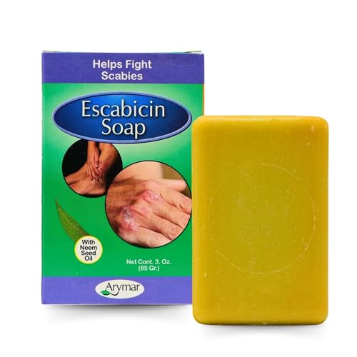 ARYMAR?Escabicin?Sulfur?Infused Soap Bar ? 3?oz Deep Cleanse for Oily & Acne?Prone Skin with Neem Oil