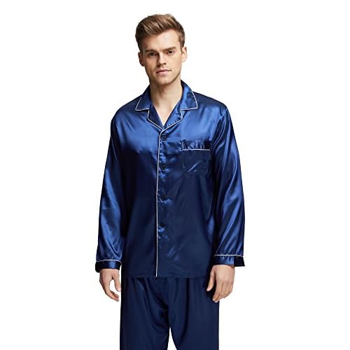 TONY & CANDICE Men's Classic Satin Pajama Set Sleepwear