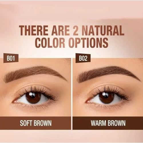 Peel Off Eyebrow Tint Gel, Semi-Permanent Color Brow Dye, Waterproof Long-Lasting Tattoo Eyebrow Gel for Fuller Defined Brows Makeup, Smudge-Proof, Easy Peel, Lasts Up To 3 Days (Light brown)