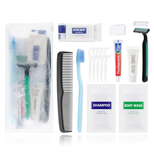Pack of 10 Travel Size Toiletries Kit Individually Packed,Personal Hygiene Kit for Men Homeless Care Package Supplies Bulk